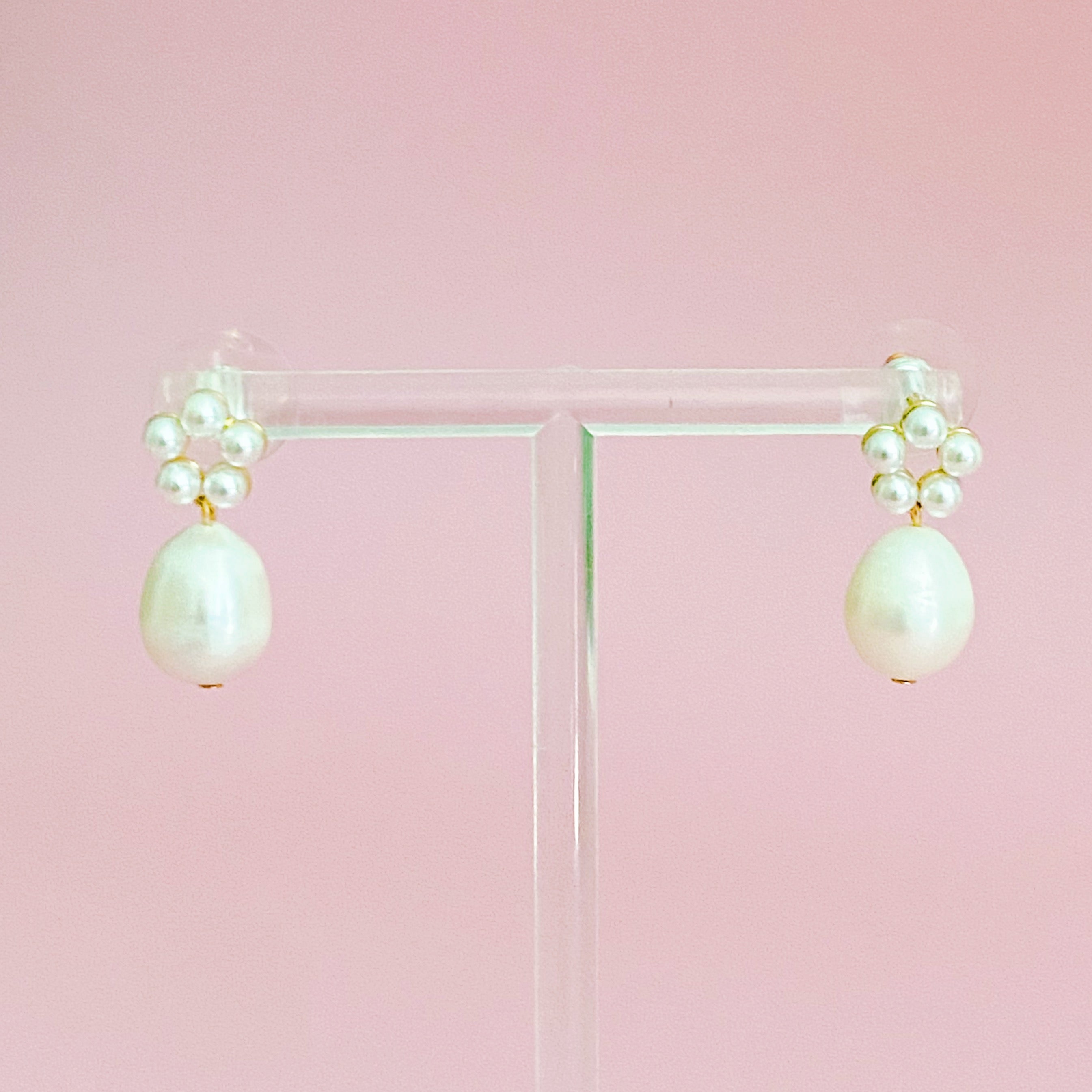 Blooming Freshwater Pearl Drop Earrings