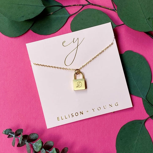 Scripted Notes Locket Initial Necklace - Horizon Bliss