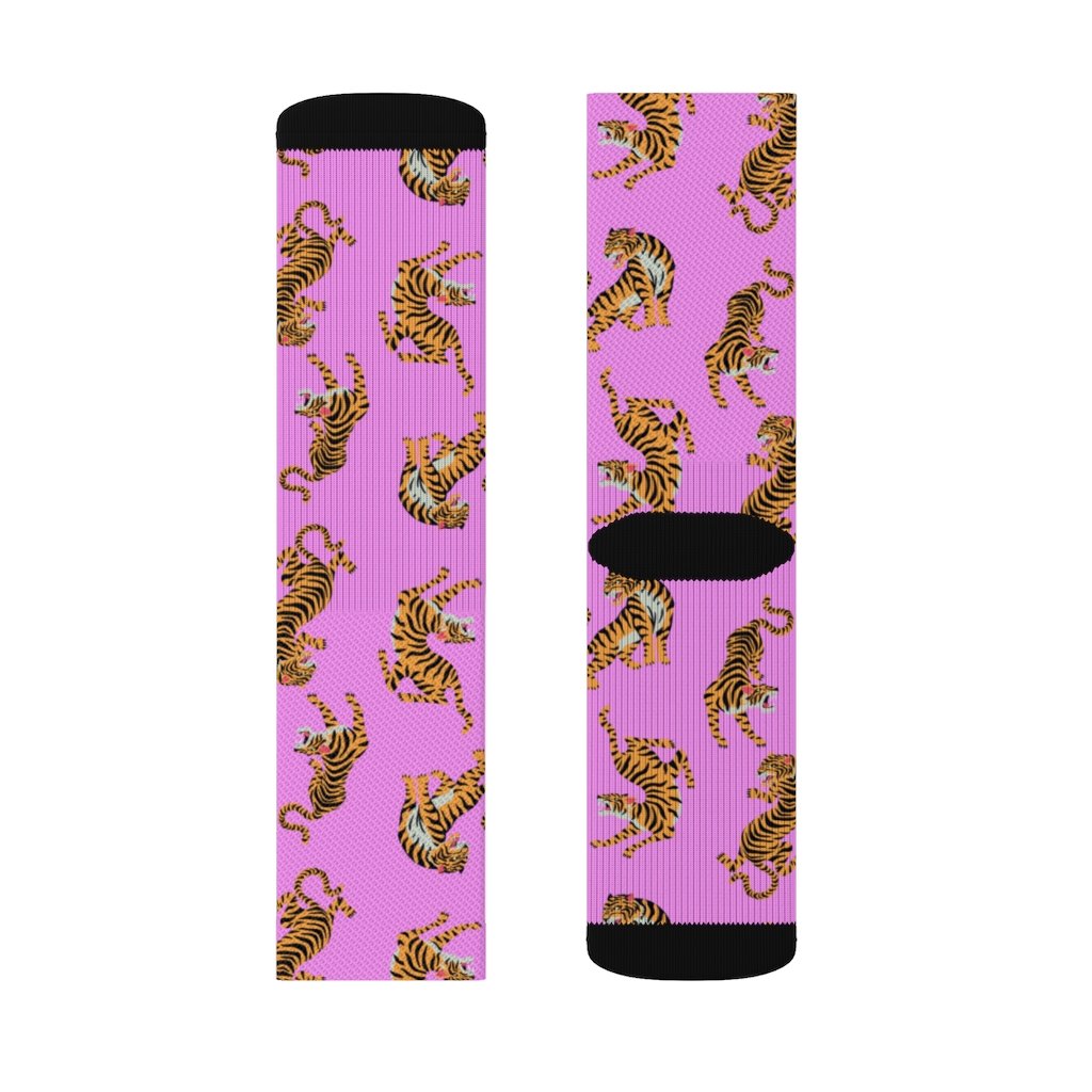 Tiger Fun Novelty Socks Pink - Horizon Bliss