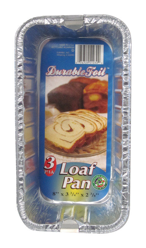 Home Plus 6392088 3.75 x 8 in. Durable Foil Loaf Pan - Silver- pack of