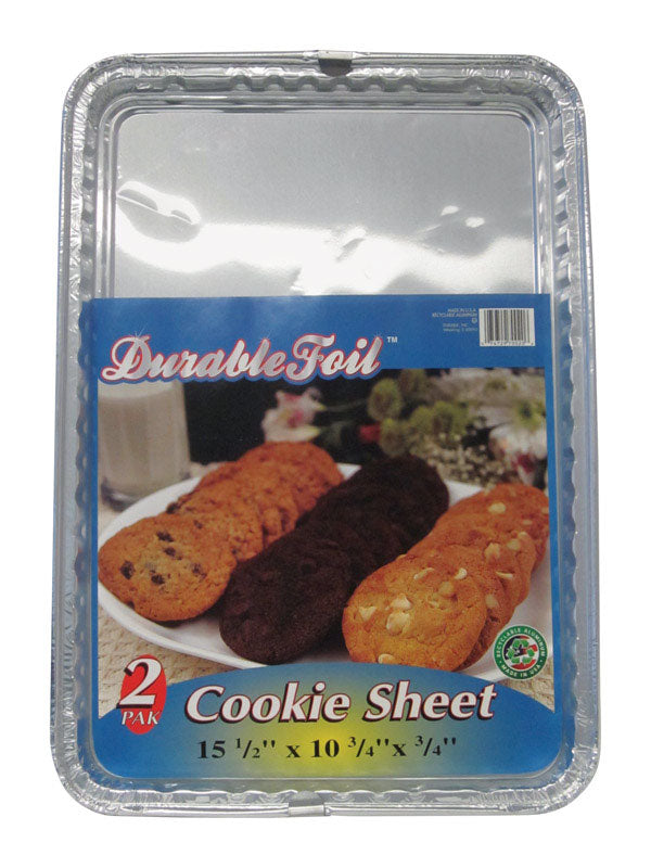 Home Plus 6392104 10.75 x 15.5 in. Durable Foil Cookie Sheet - Silver-