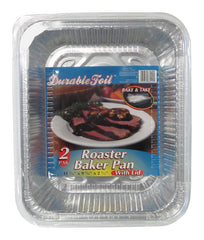 Home Plus 6392146 9.25 x 11.75 in. Durable Foil Roaster Pan with Lid -