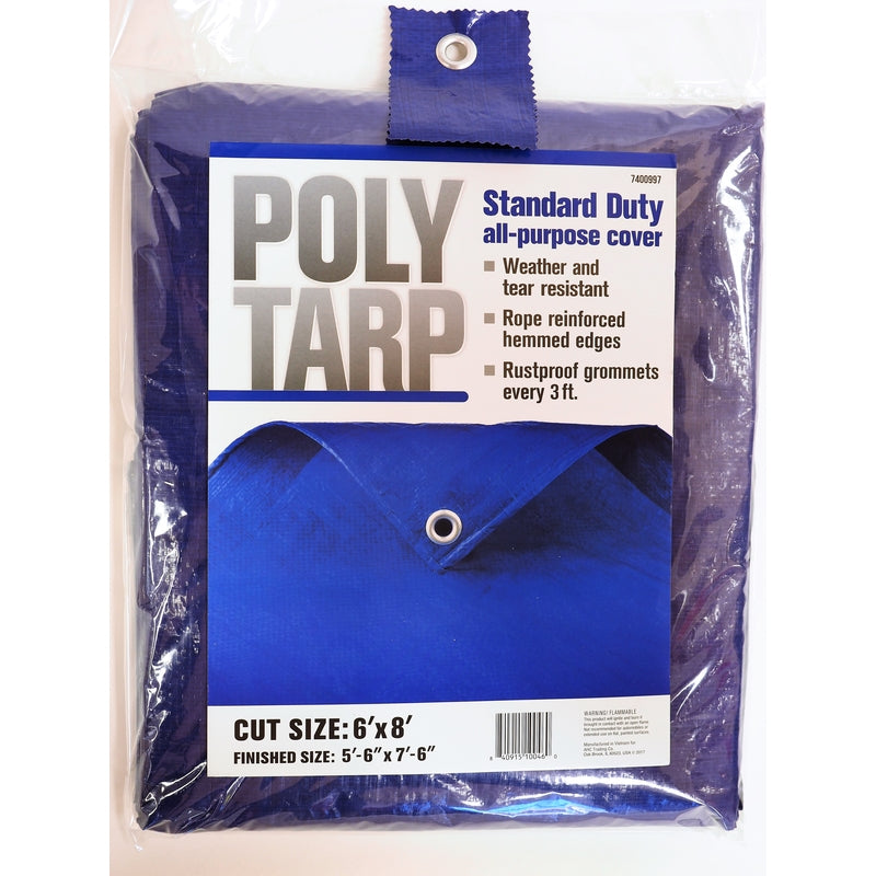 Projex 7400997 6 x 8 ft. Light Duty Polyethylene Tarp, Blue