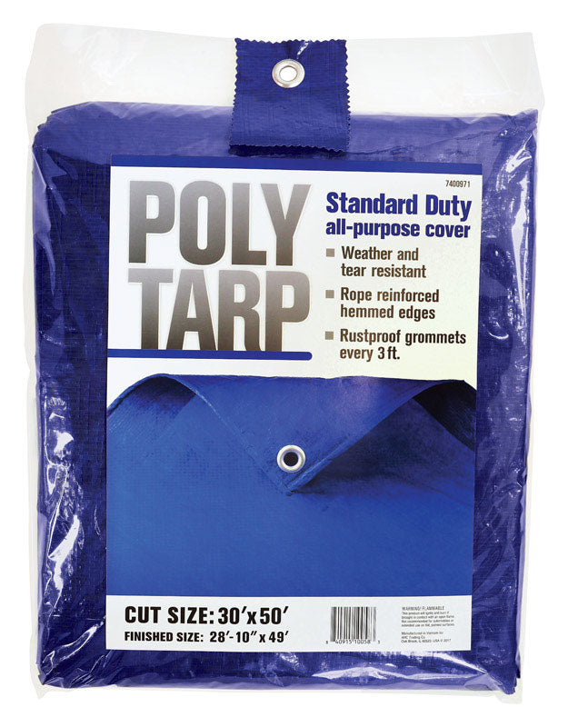 Projex 7400971 30 x 50 ft. Light Duty Polyethylene Tarp, Blue