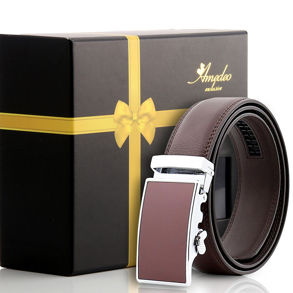 Men's Stainless Steel Brown Belt with Brown Buckle - Horizon Bliss