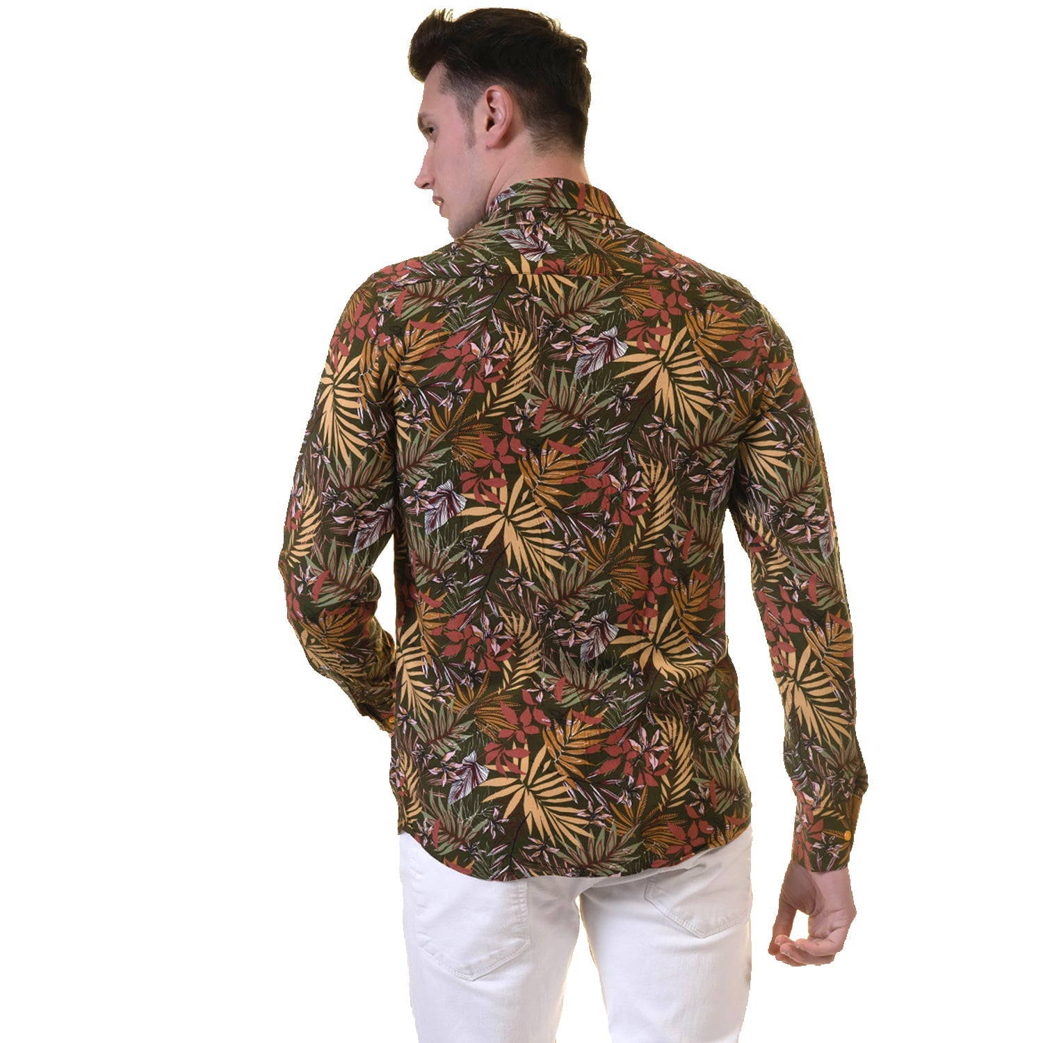 Floral Mens Slim Fit Designer Dress Shirt - tailored Cotton Shirts for - Horizon Bliss