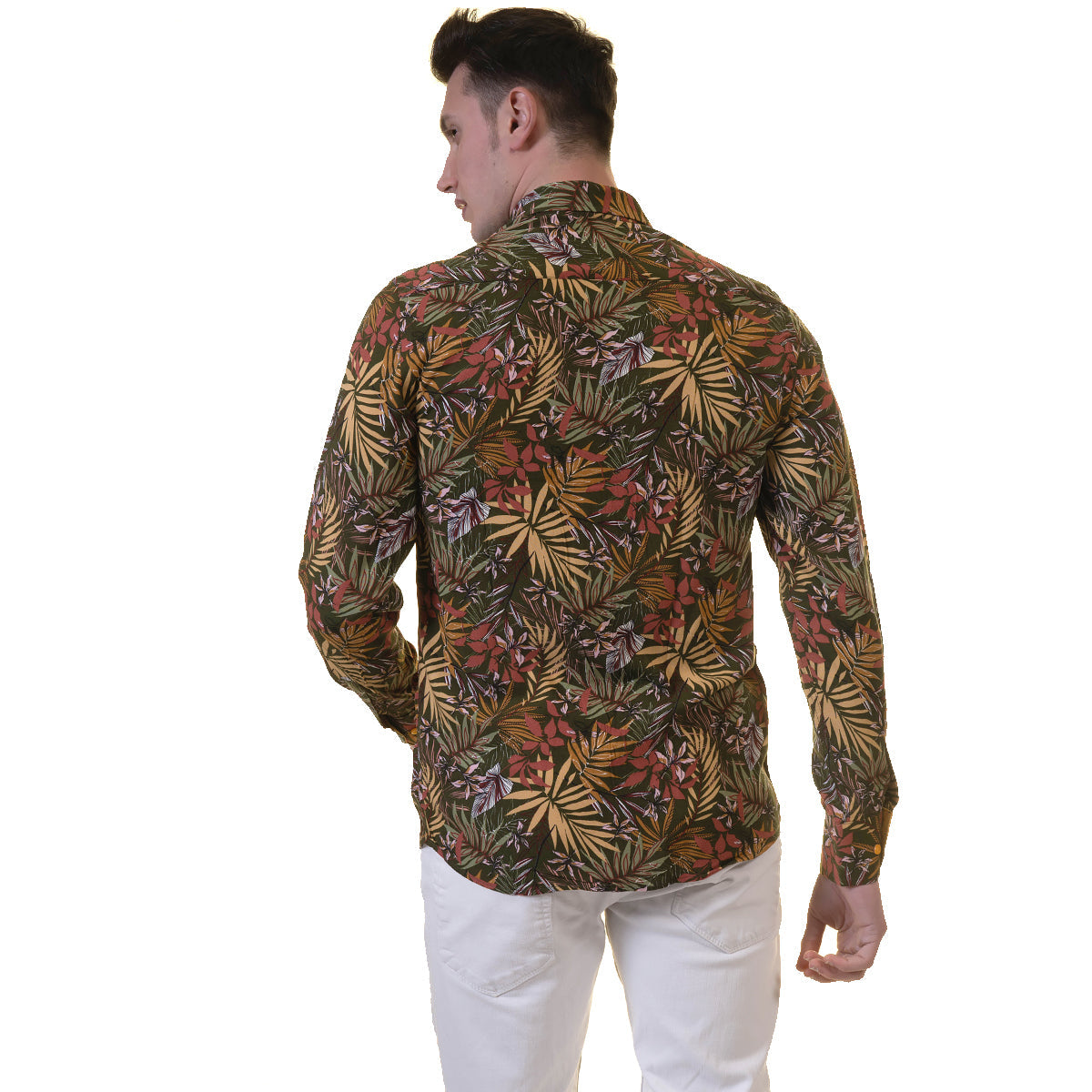 Floral Mens Slim Fit Designer Dress Shirt - tailored Cotton Shirts for - Horizon Bliss