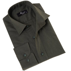 Khaki Luxury Men's Tailor Fit Button Up European Made Linen Shirts - Horizon Bliss