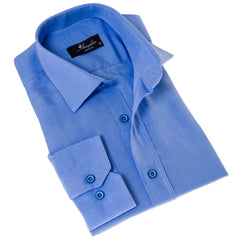 Sky Blue Luxury Men's Tailor Fit Button Up European Made Linen Shirts - Horizon Bliss