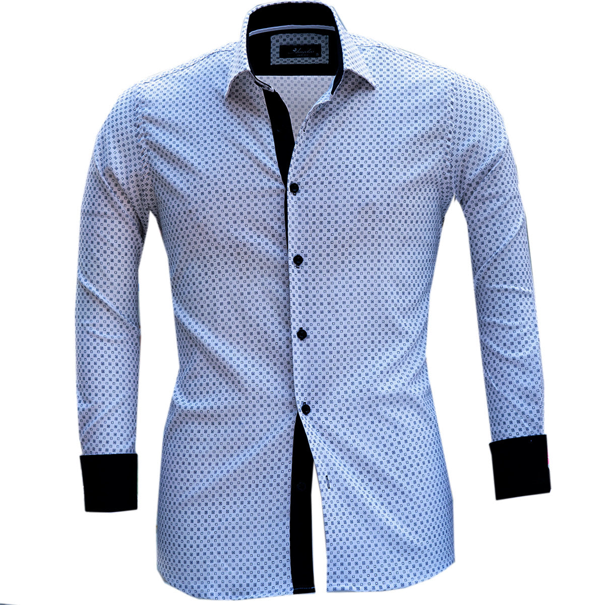 Light Blue Mens Slim Fit Designer Dress Shirt - Tailored Cotton Shirts - Horizon Bliss