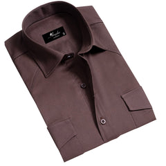 Dark Brown Mens Slim Fit Designer Dress Shirt - tailored Cotton Shirts - Horizon Bliss