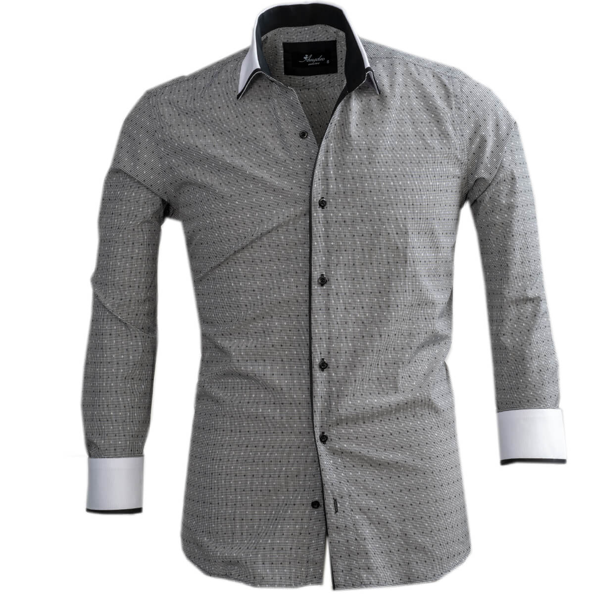 Grey Stars Mens Slim Fit Designer Dress Shirt - tailored Cotton Shirts - Horizon Bliss