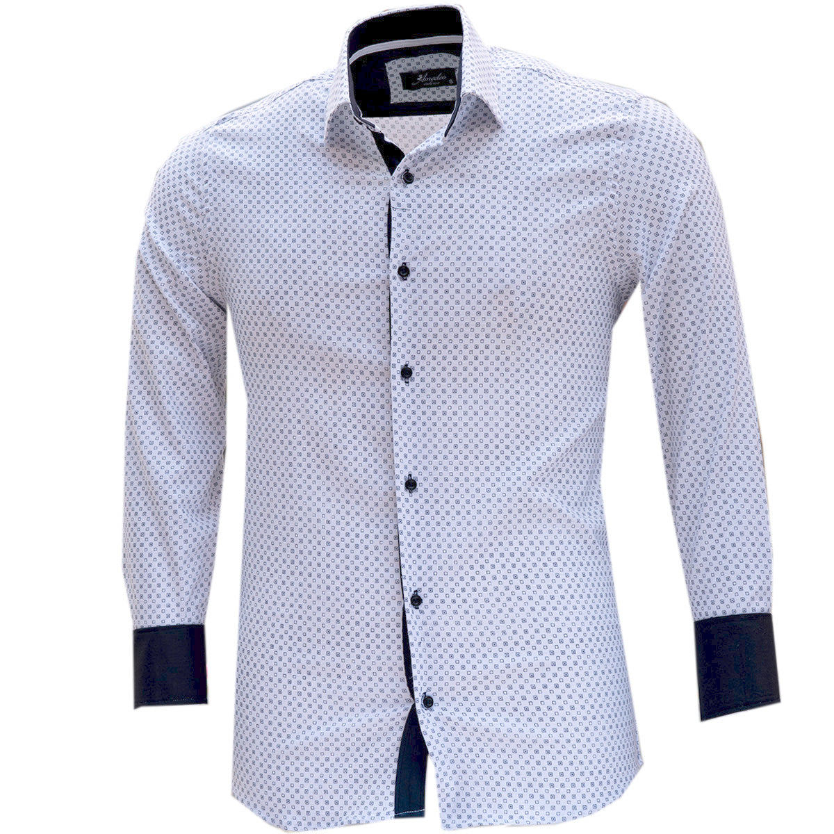 Mens Slim Fit French Cuff Shirts with Cufflink Holes - Casual and - Horizon Bliss