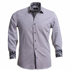 Light Purple Men's Slim Fit French Cuff Shirts with Cufflink Holes - - Horizon Bliss