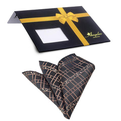 Brown Black Mens Pocket Square - Premium Silk Handkerchiefs for Suits - Horizon Bliss