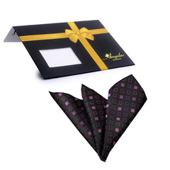 Black Pink Squares Mens Pocket Square - Premium Silk Handkerchiefs for - Horizon Bliss