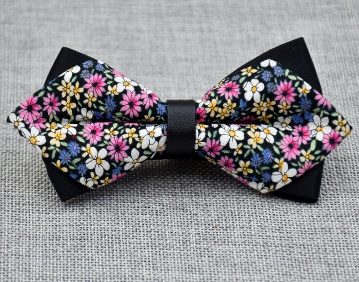 Men's Colorful Floral 100% Cotton Pre Tied Bow Tie - Horizon Bliss