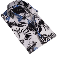 Multicolor Floral Mens Short Sleeve Button up Shirts - Tailored Slim - Horizon Bliss