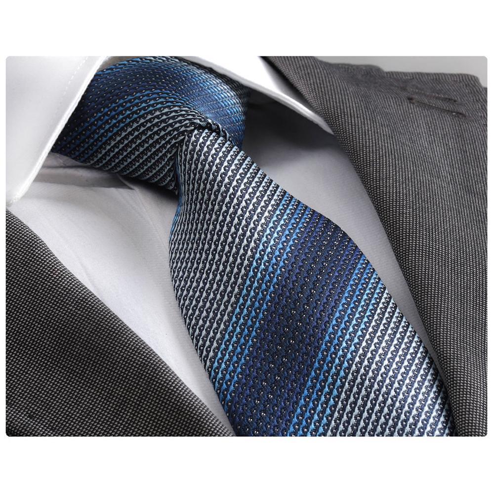 High Quality Men's Premium 3 Blue Shades Neck Tie With Gift Box | - Horizon Bliss