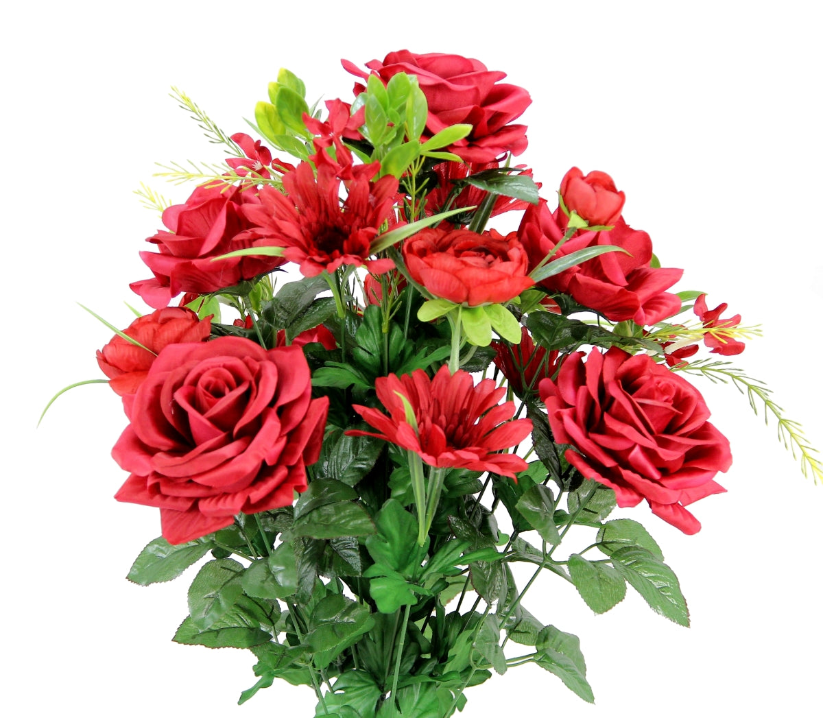 Admired by Nature GPB6428-RED Faux Rose G.Daisy Ranunculus Mixed Flowe