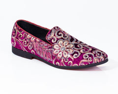 Premium Pink Multicolor Floral  Loafers for men designer slip on - Horizon Bliss