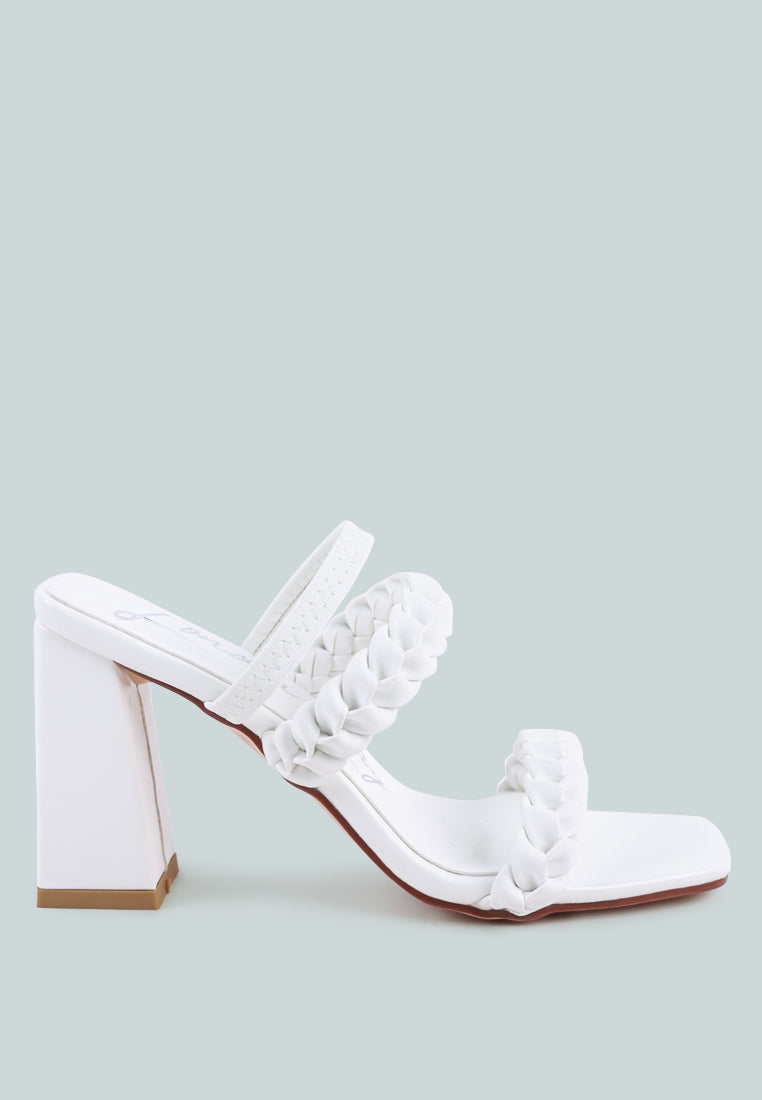 Arnie Braided Straps Block Heeled Sandals - Horizon Bliss