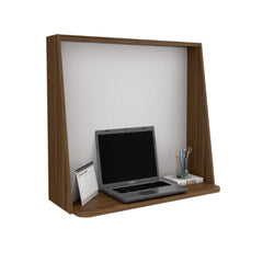 Wall Desk Afrec, Single Shelf, Mahogany / White Finish - Horizon Bliss