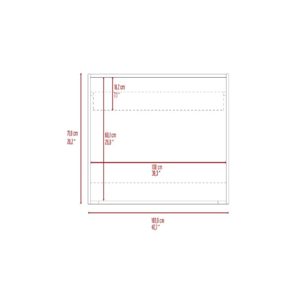 Wall Desk Afrec, Single Shelf, Mahogany / White Finish - Horizon Bliss