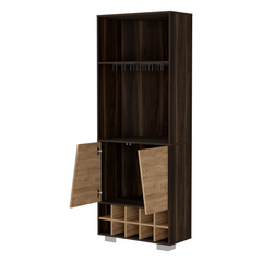 Corner Bar Cabinet Albarr, Ten Wine Cubbies, Two Shelves, Double Door - Horizon Bliss