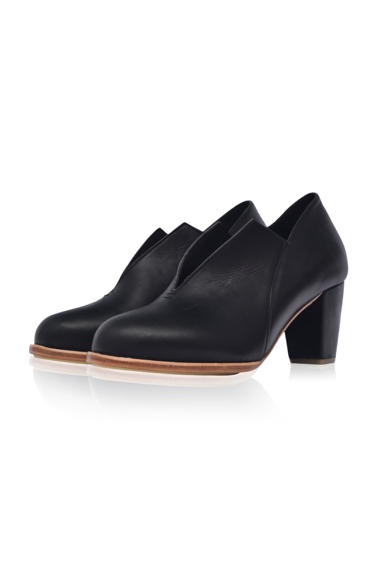 Ange Leather Heel Booties - Horizon Bliss