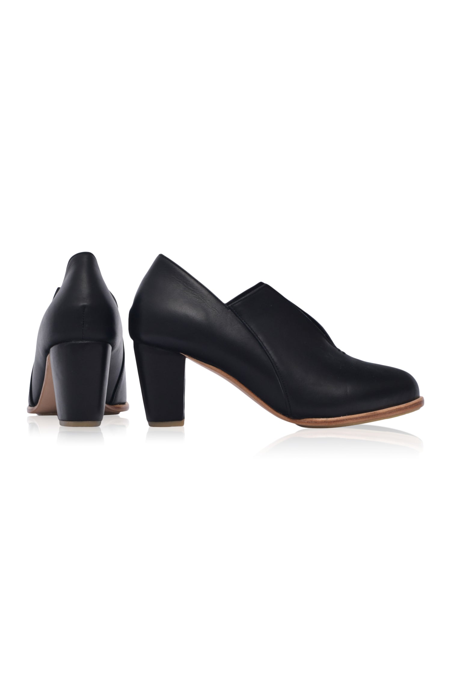 Ange Leather Heel Booties - Horizon Bliss