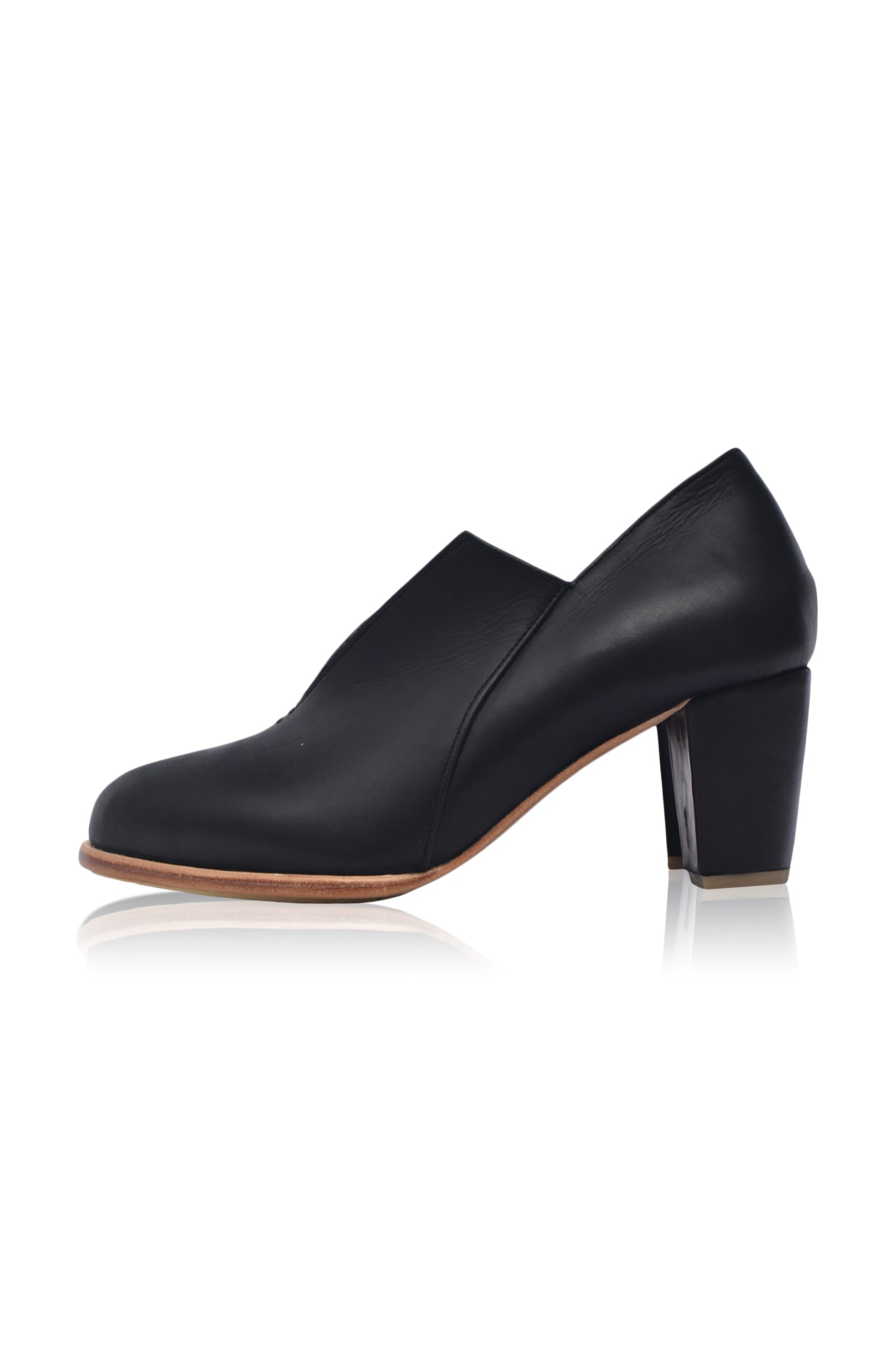 Ange Leather Heel Booties - Horizon Bliss