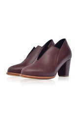 Ange Leather Heel Booties - Horizon Bliss