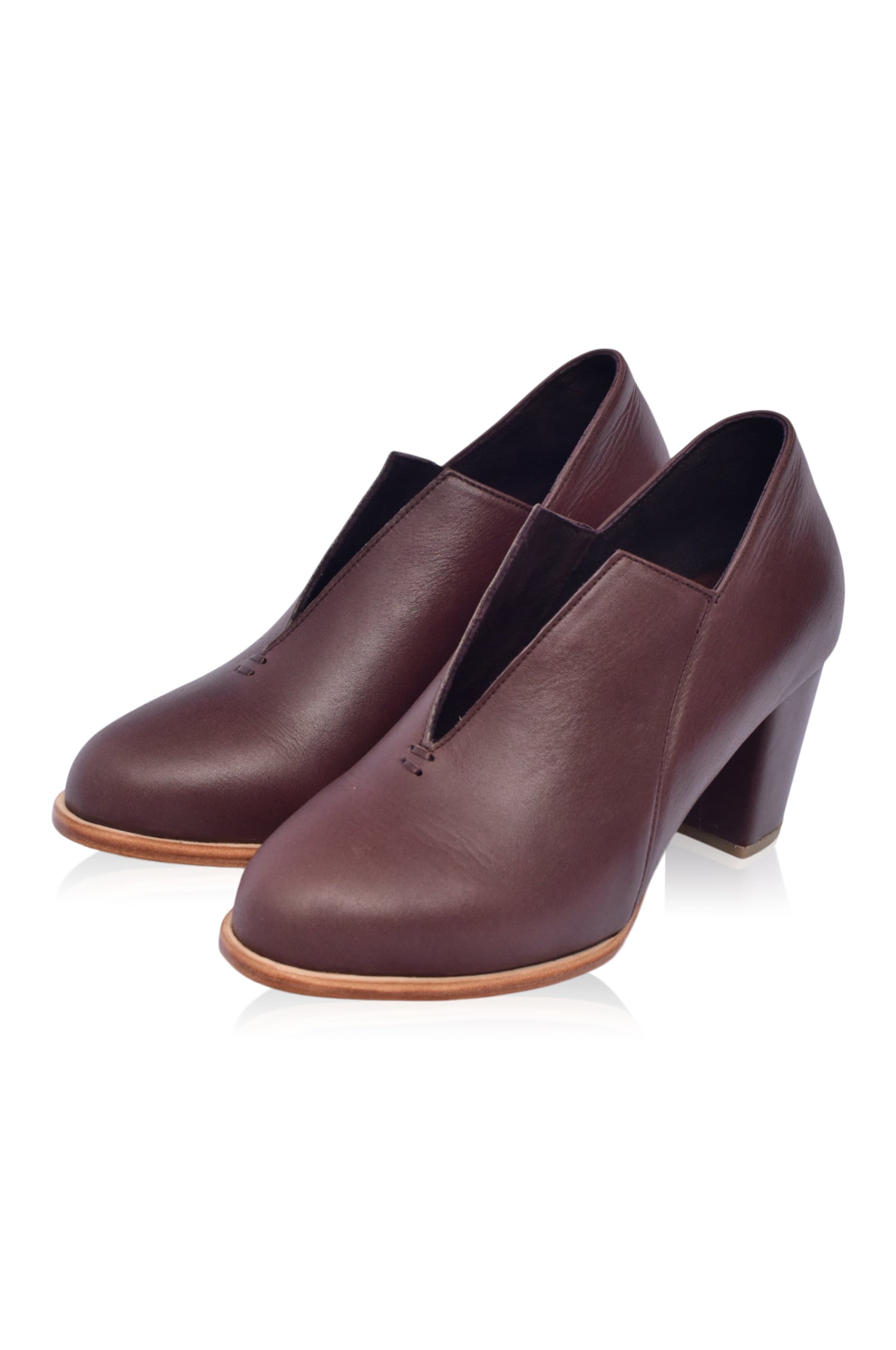 Ange Leather Heel Booties - Horizon Bliss