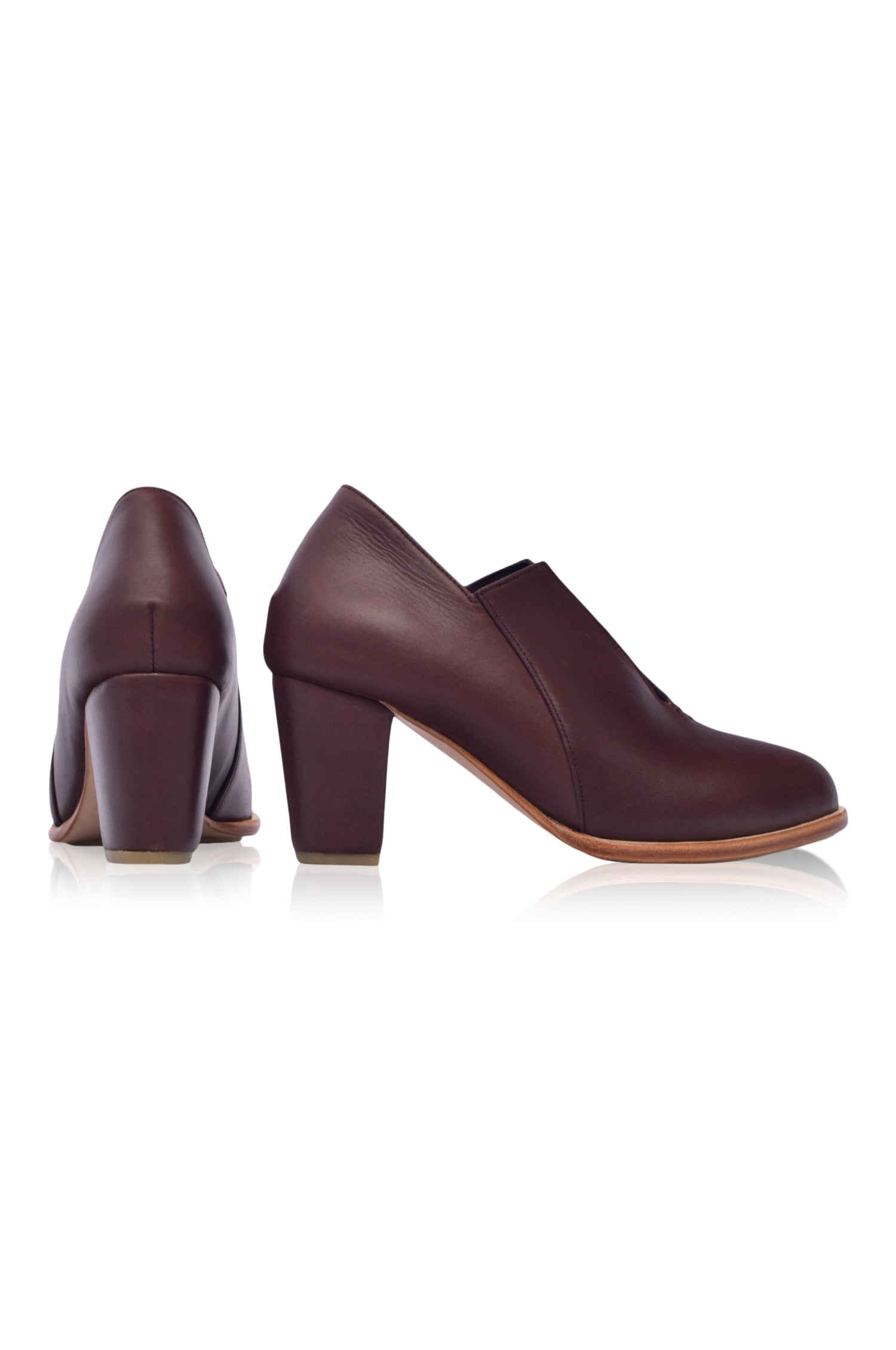 Ange Leather Heel Booties - Horizon Bliss