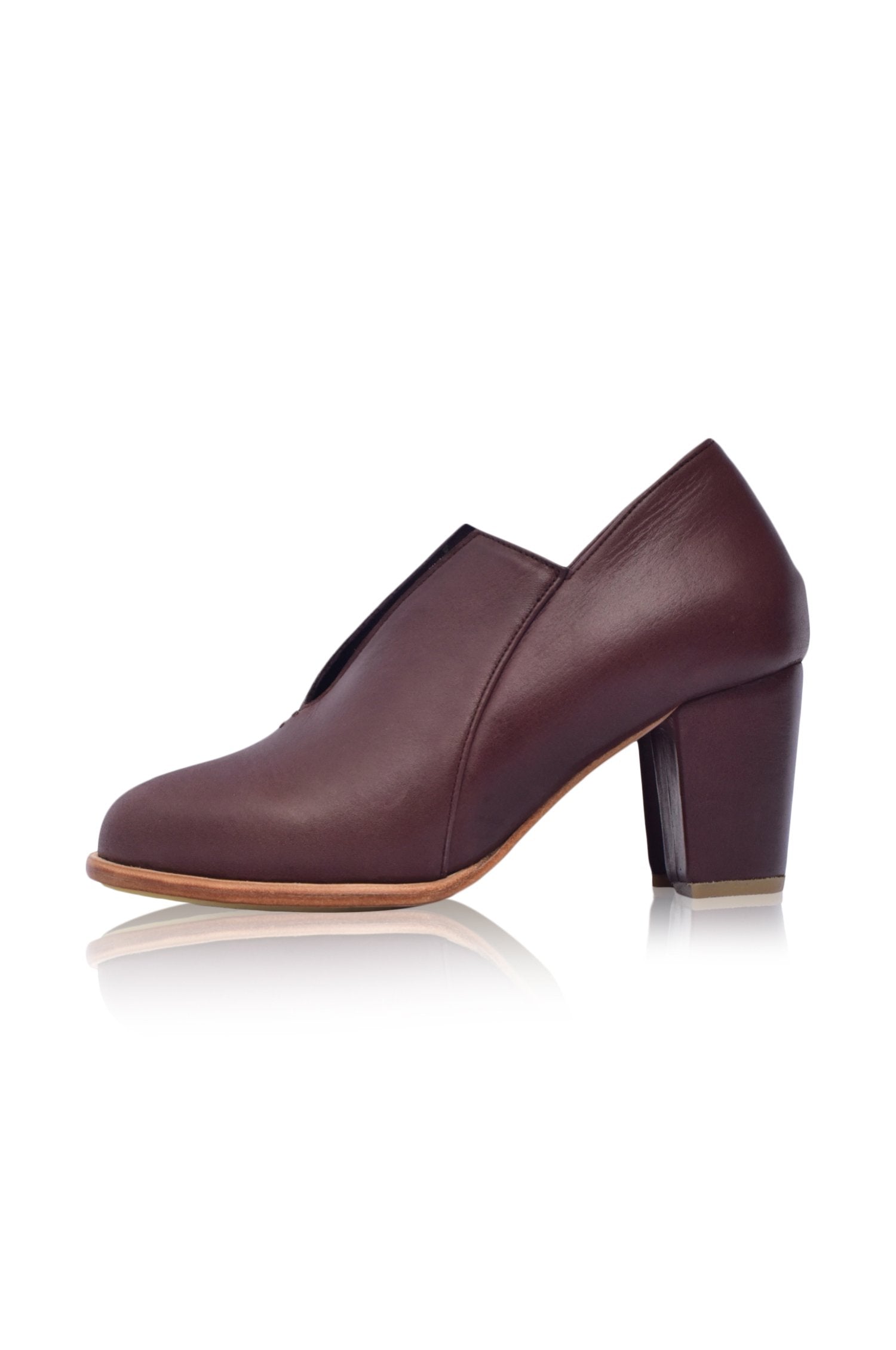 Ange Leather Heel Booties - Horizon Bliss