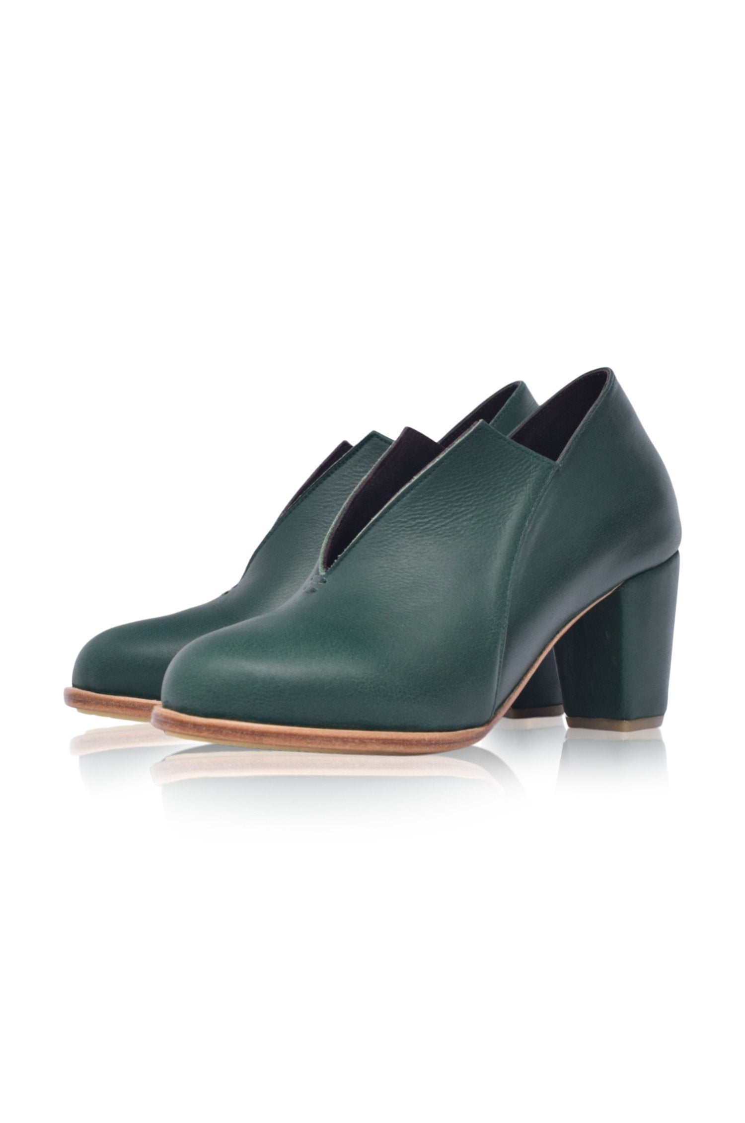 Ange Leather Heel Booties - Horizon Bliss