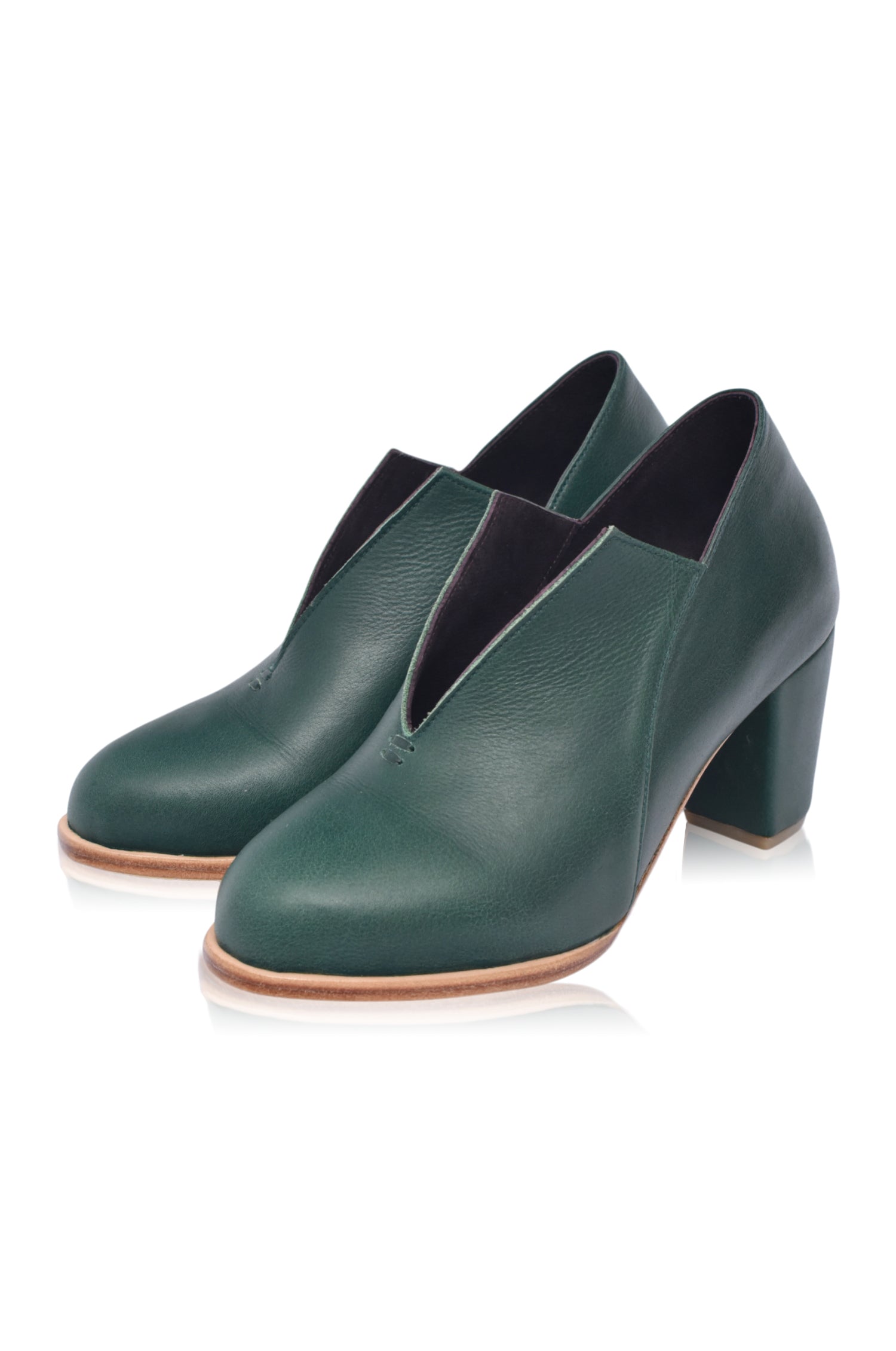 Ange Leather Heel Booties - Horizon Bliss