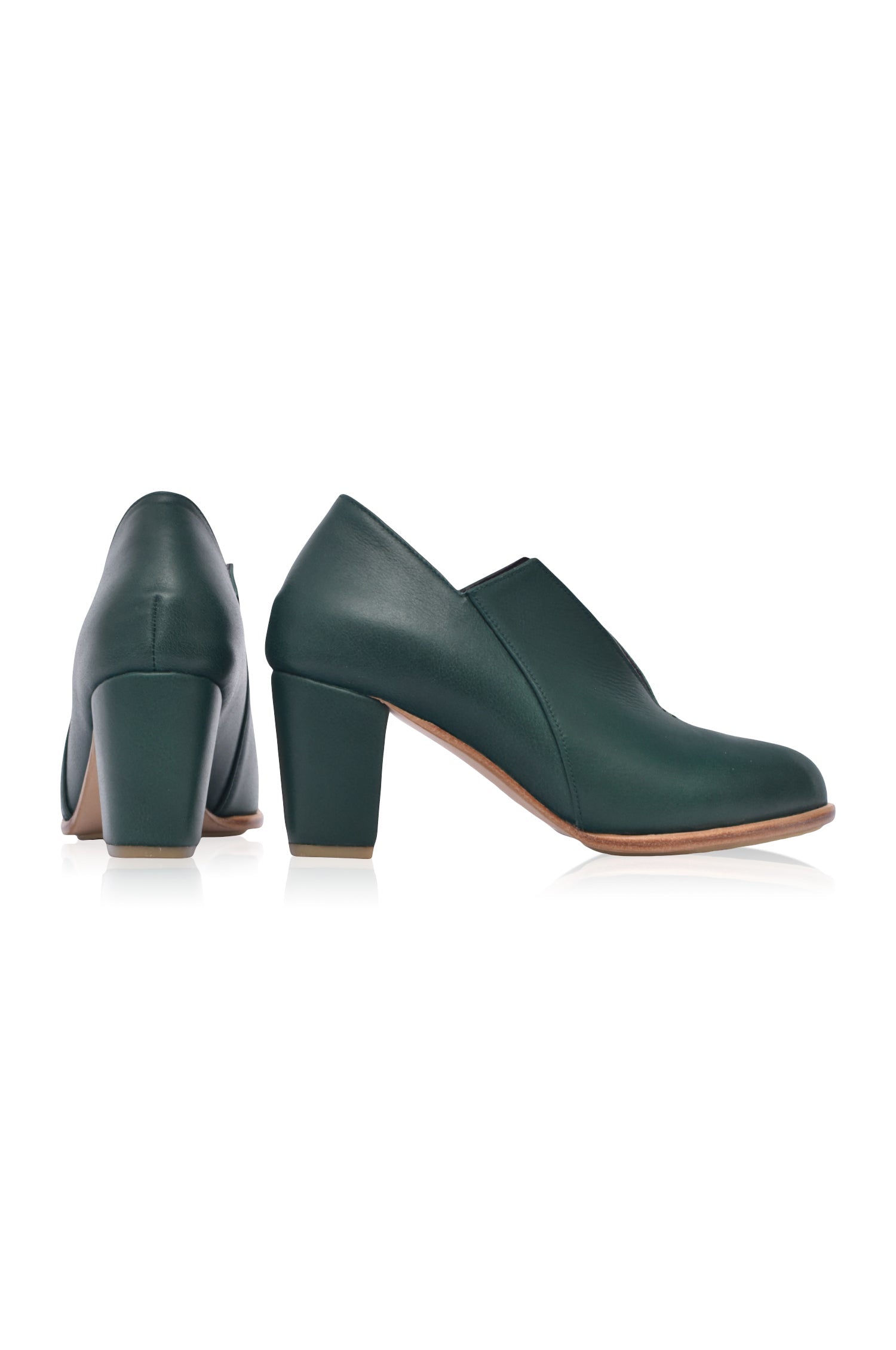 Ange Leather Heel Booties - Horizon Bliss