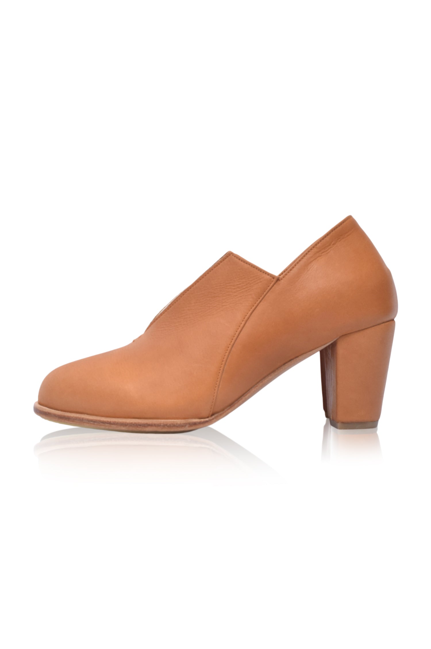 Ange Leather Heel Booties - Horizon Bliss