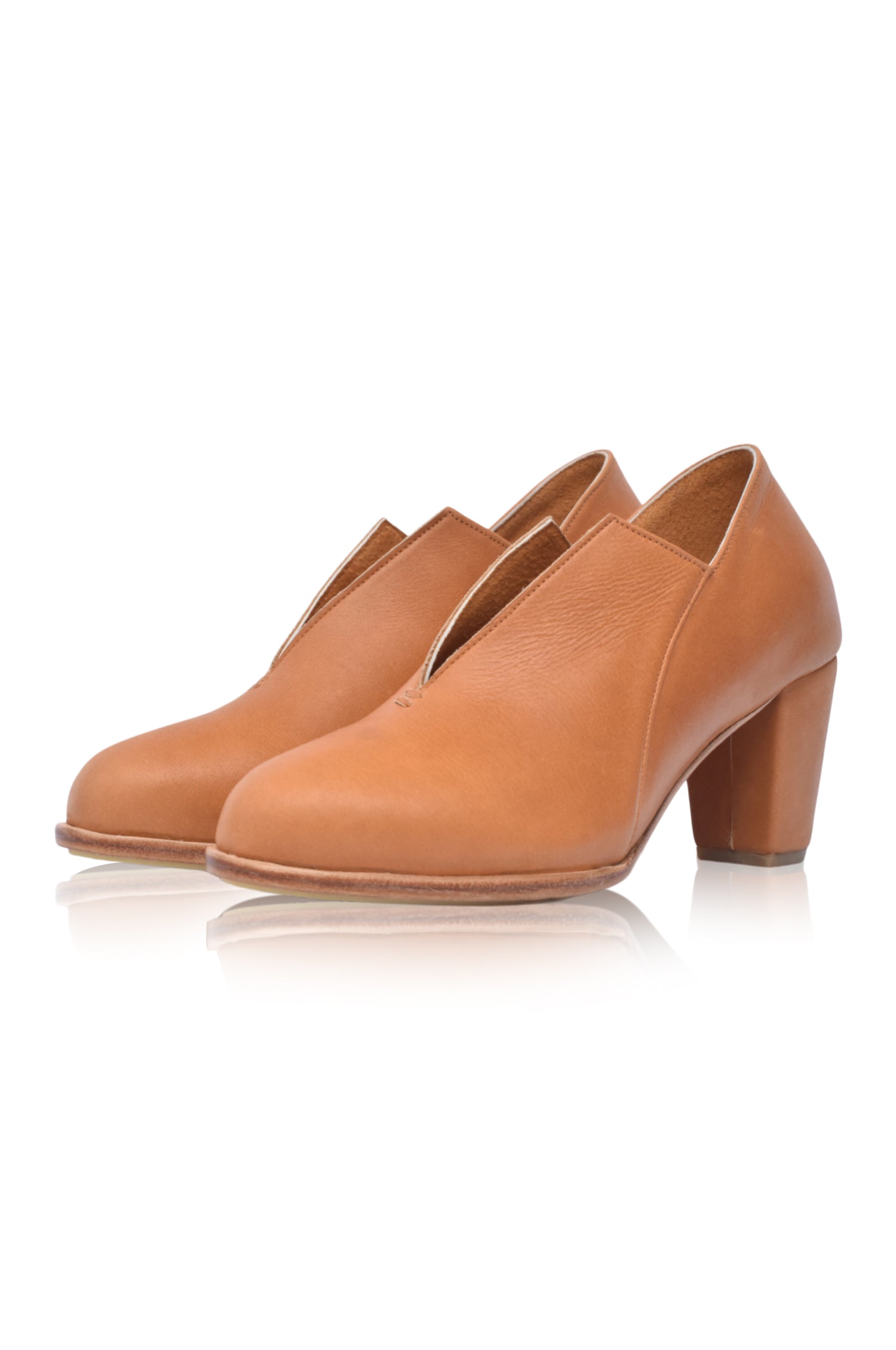 Ange Leather Heel Booties - Horizon Bliss