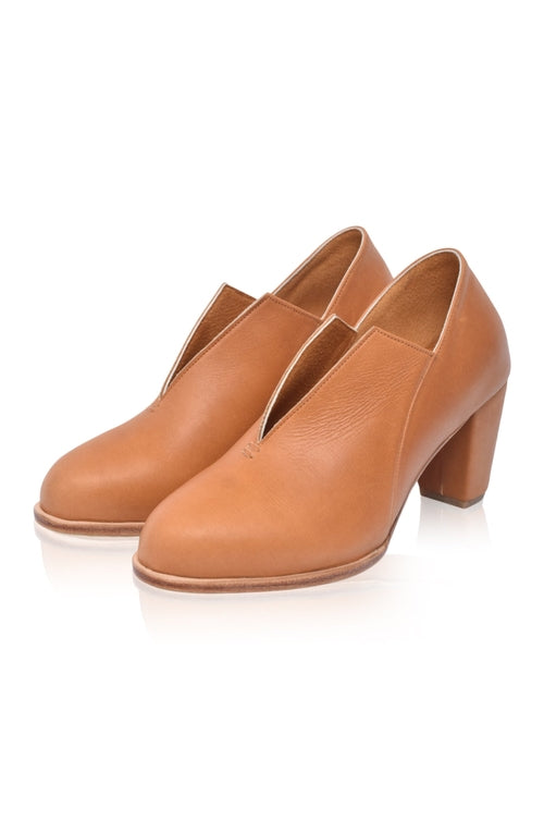 Ange Leather Heel Booties - Horizon Bliss