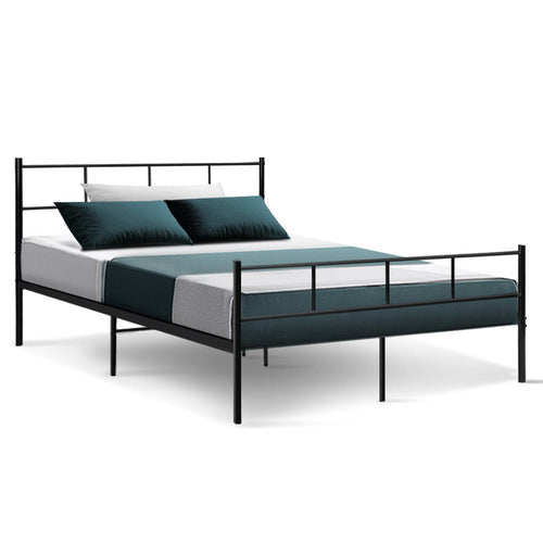 Artiss Metal Bed Frame Double Size Platform Foundation Mattress Base - Horizon Bliss