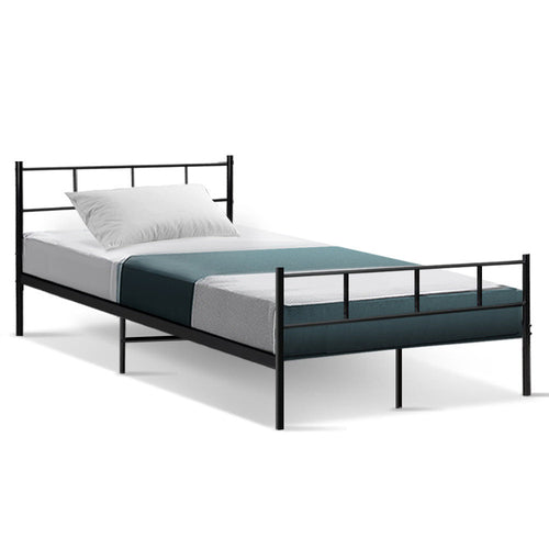 Artiss Metal Bed Frame King Single Size Platform Foundation Mattress - Horizon Bliss