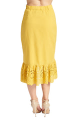 Aster Skirt - Cotton eyelet asymmetric hi-lo skirt - Horizon Bliss