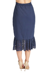 Aster Skirt - Cotton eyelet asymmetric hi-lo skirt - Horizon Bliss