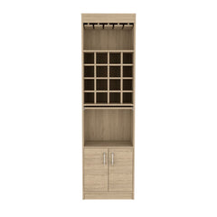 Bar Cabinet Atanasio, Rack, 16 Wine Cubbies, Light Pine Finish - Horizon Bliss