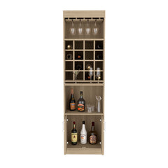 Bar Cabinet Atanasio, Rack, 16 Wine Cubbies, Light Pine Finish - Horizon Bliss