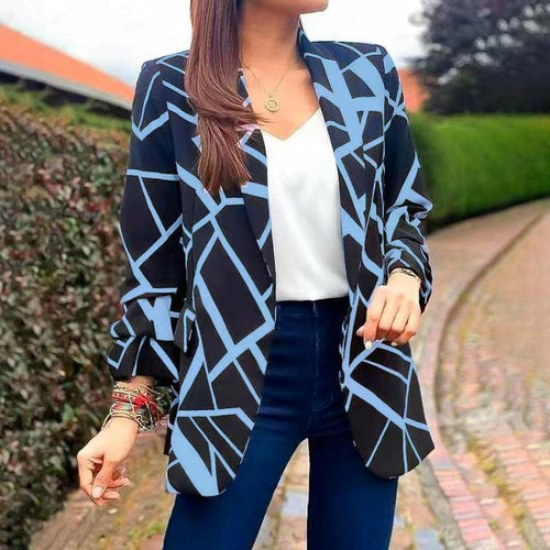 Long Sleeve Women Suit Jacket Turn-down Collar Blazer Coat - Horizon Bliss