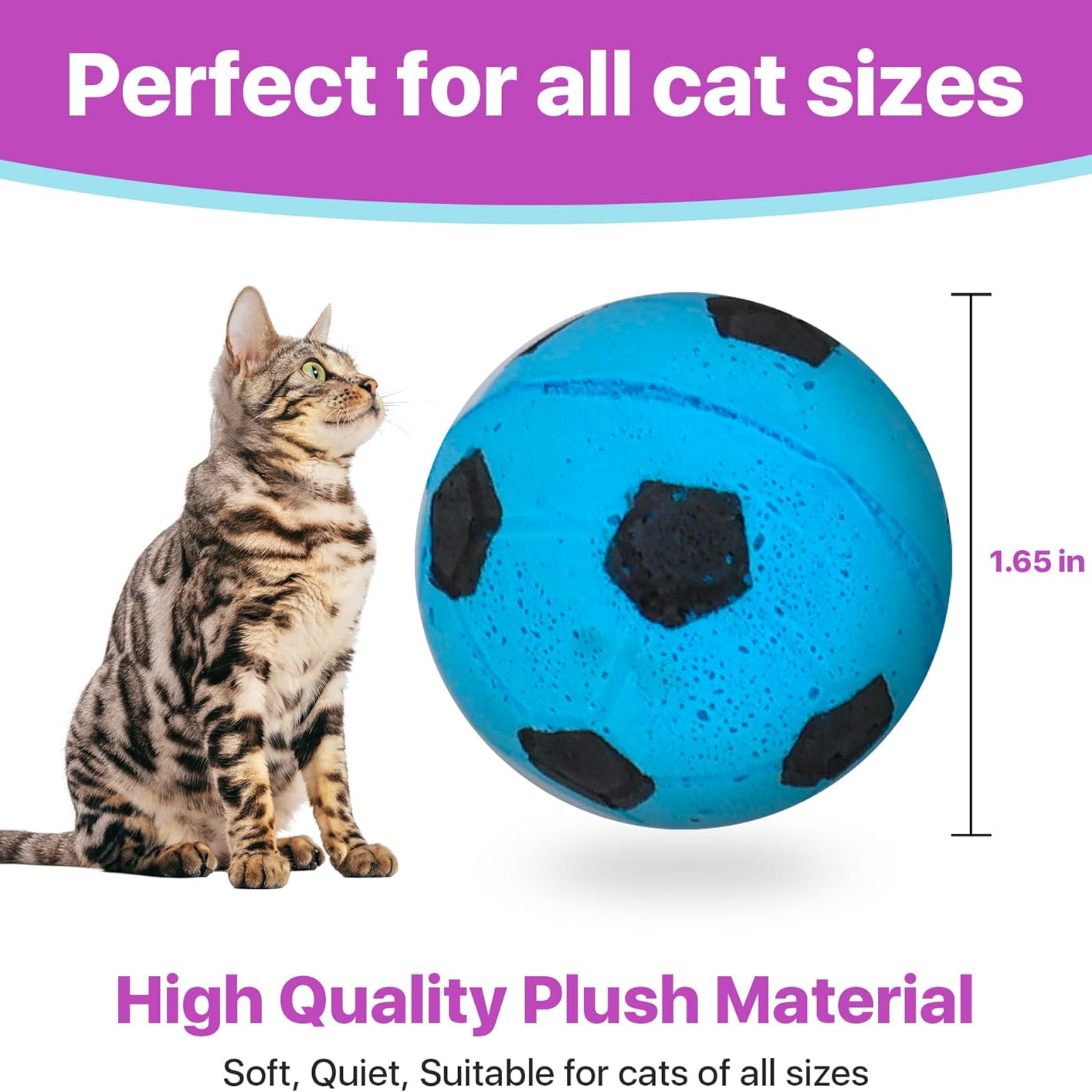 Ethical Products - Sponge Soccer Balls Cat Toy, 4-Pack Interactive Cat toys Chasing Hunting Stimulating Cat toys For Indoor Cats Best Sellers, Small - Horizon Bliss